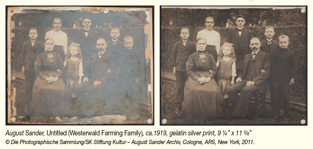 August Sander gelatin silver print treatment images